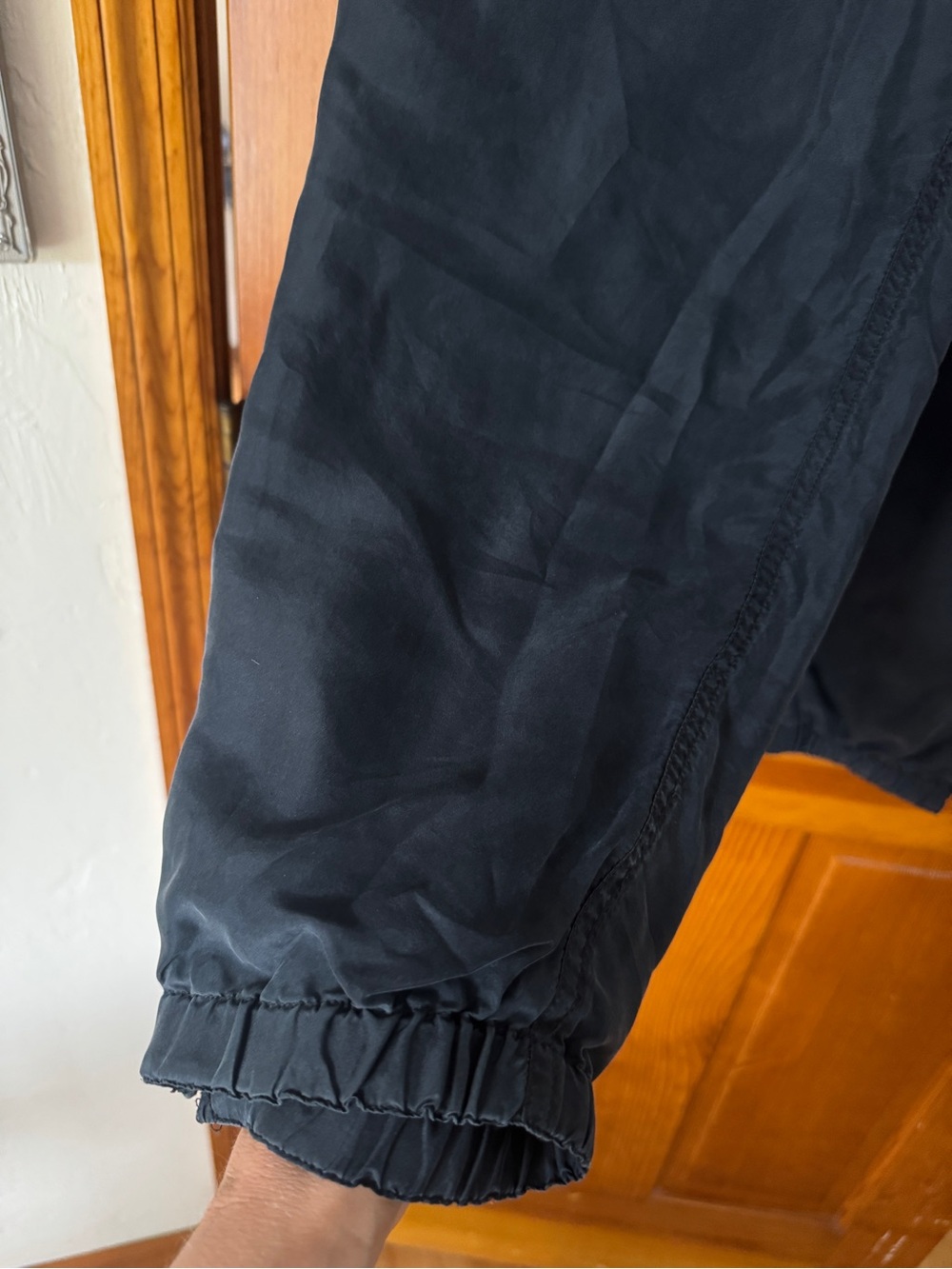 I00% silk Drawstring Track Joggers - Picture 3 of 7